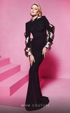 Formal Dresses Long Sleeve Formal Metallic Evening Dress Fuchsia