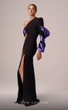 Prom Dresses Fitted Formal Long Evening Dress  Black Purple