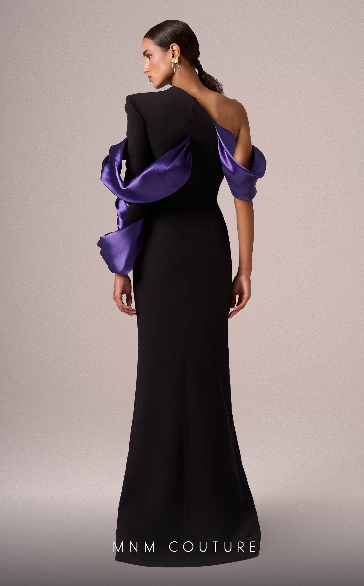 Prom Dresses Fitted Formal Long Evening Dress  Black Purple
