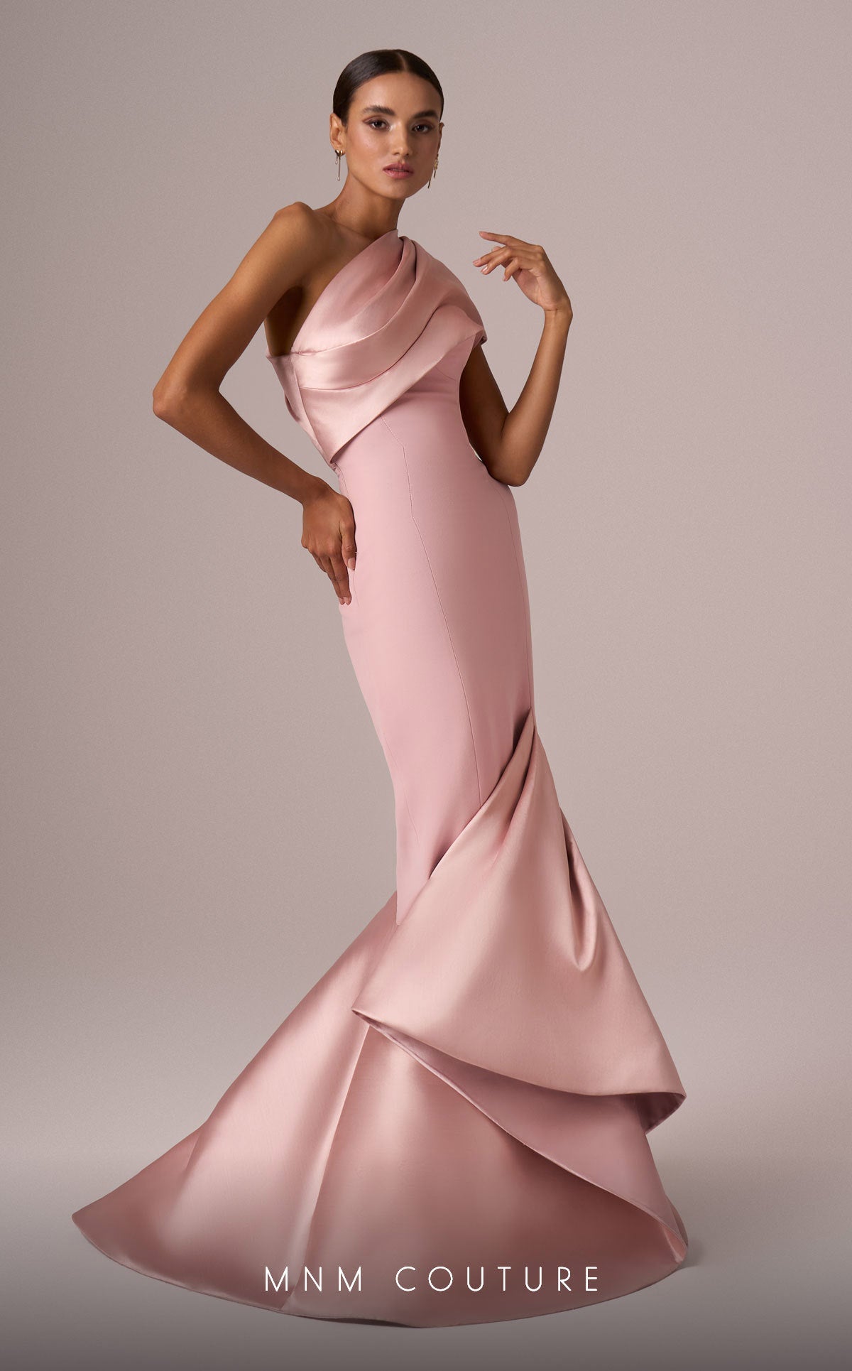 Prom Dresses Long Mermaid Formal Pleated Prom Dress Pink