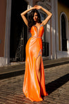 Prom Dresses Long Glitter Prom Gown Orange