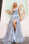 Prom Dresses Formal Long Prom Gown Blue Print