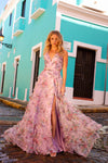 Prom Dresses Formal Long Prom Gown Lilac Print