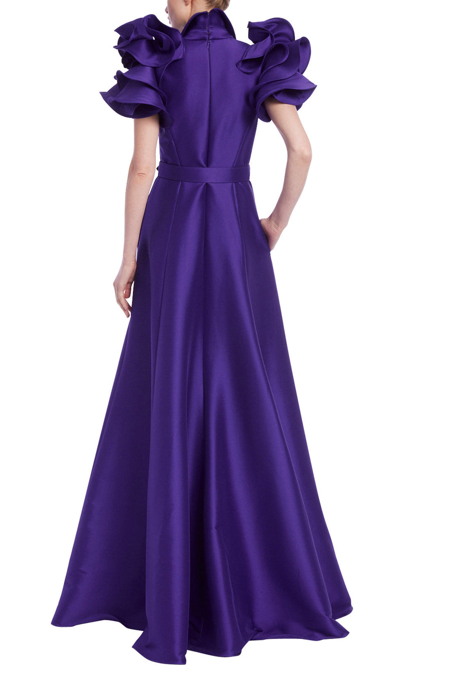 Formal Dresses ˜Formal Long Belted Ruffle Dress Purple