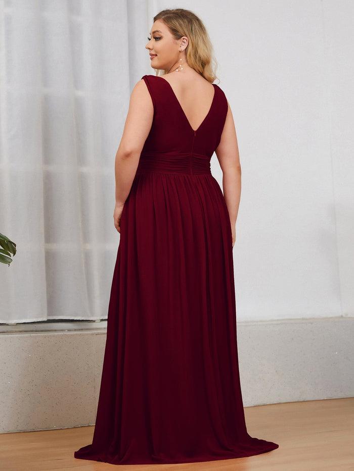 Pleated Long Sleeveless Maxi Dress
