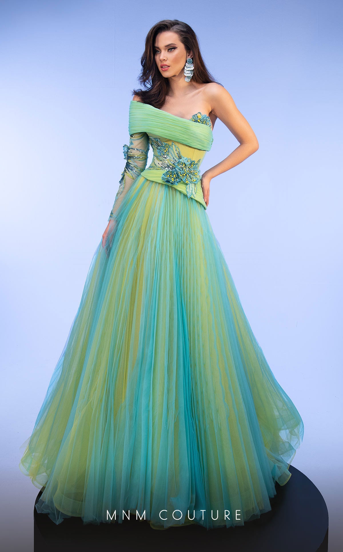 Formal Dresses Ball Gown Long Formal Pleated Evening Dress  Turquoise