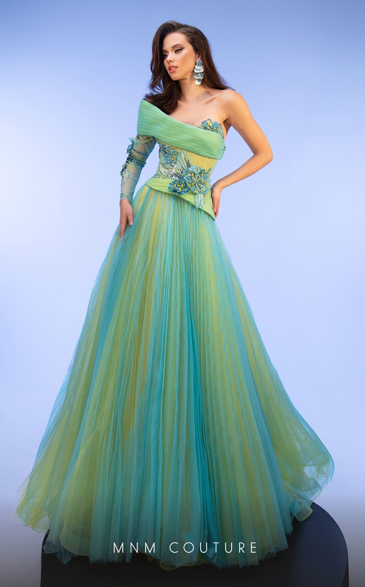 Formal Dresses Ball Gown Long Formal Pleated Evening Dress  Turquoise