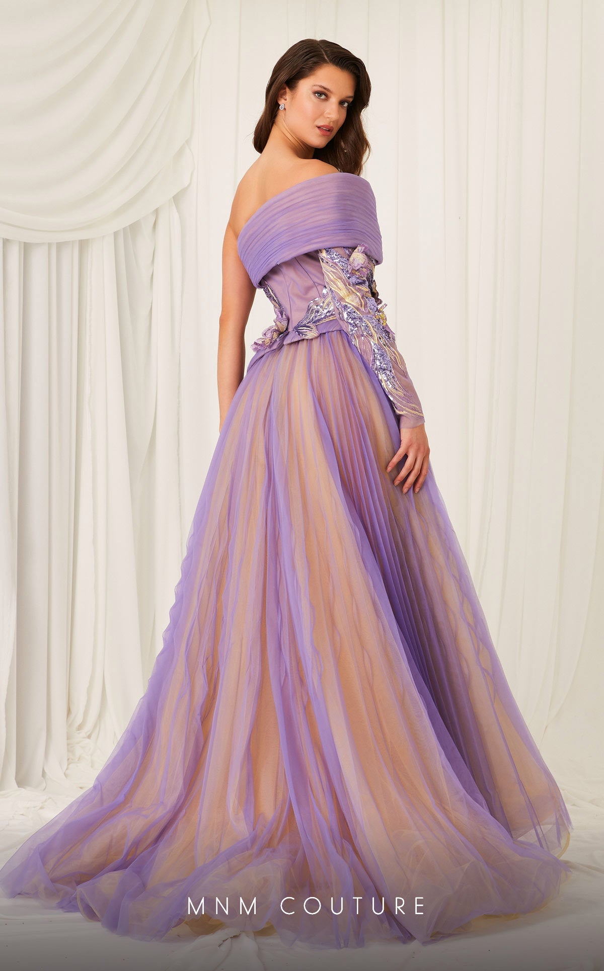 Formal Dresses Ball Gown Long Formal Pleated Evening Dress  Lilac