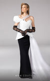 Formal Dresses F02810 Beaded Peplum Long Formal Pleated Dress Black
