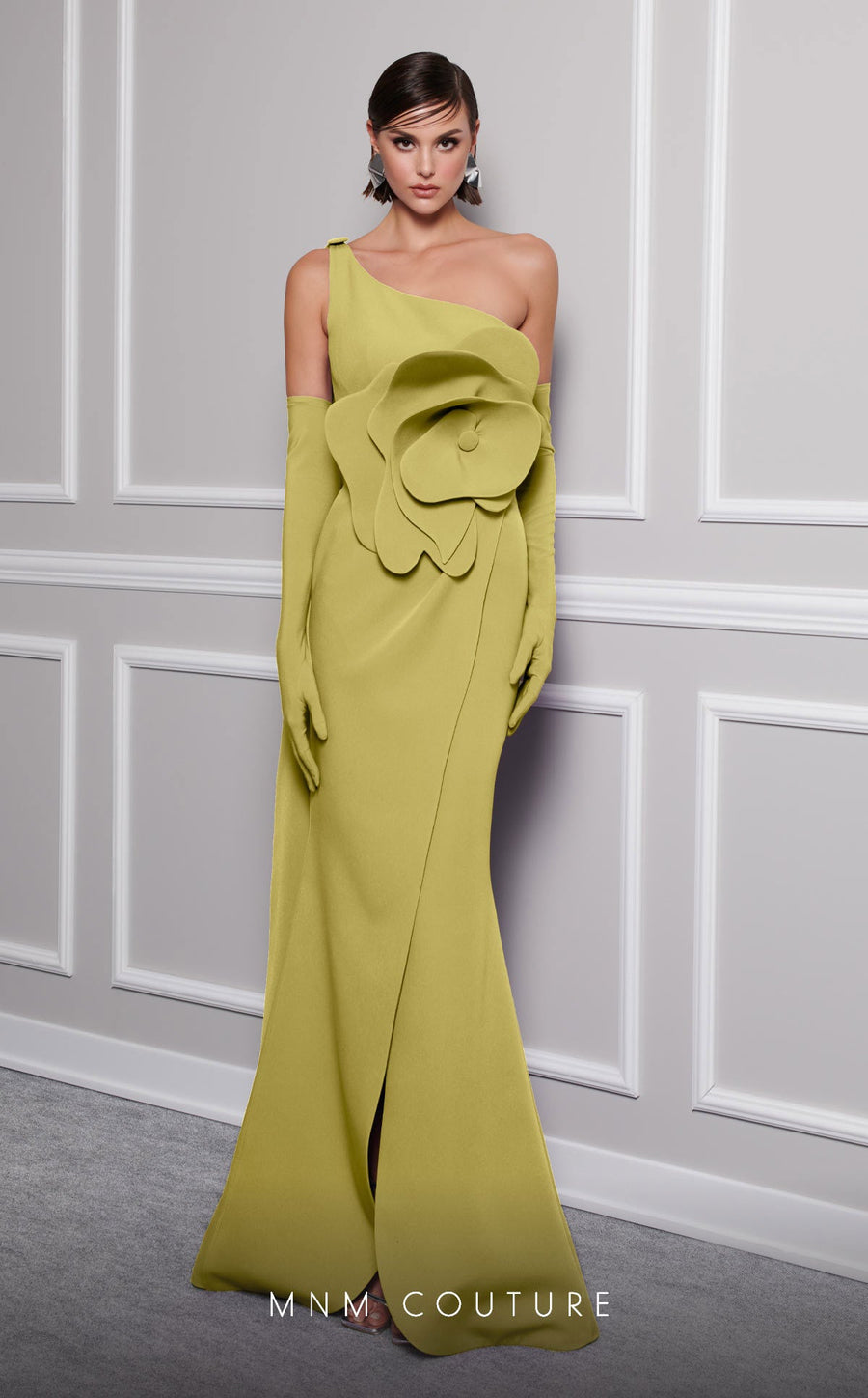 Formal Dresses Formal Long Mermaid Oversized Rosette Evening Dress Lemon