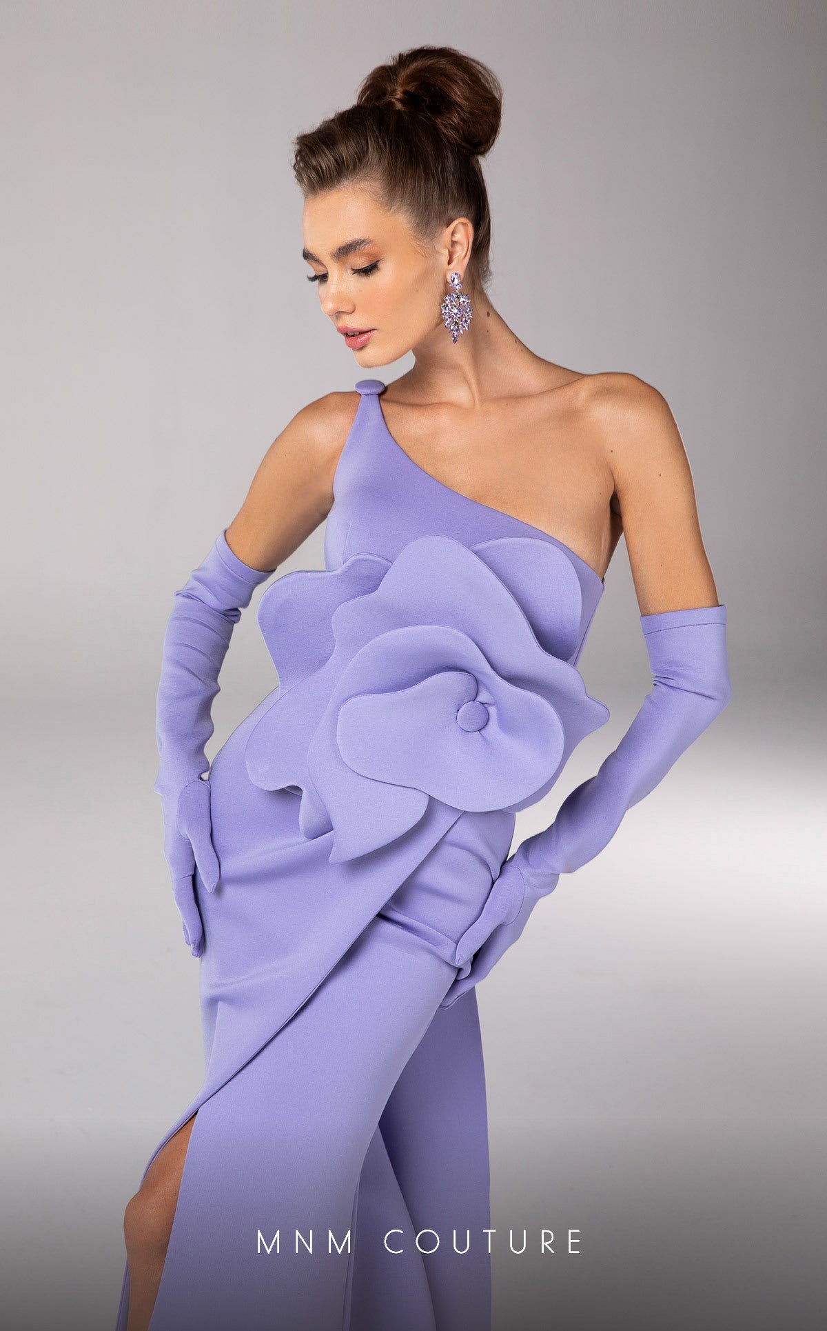 Formal Dresses Formal Long Mermaid Oversized Rosette Evening Dress Lilac