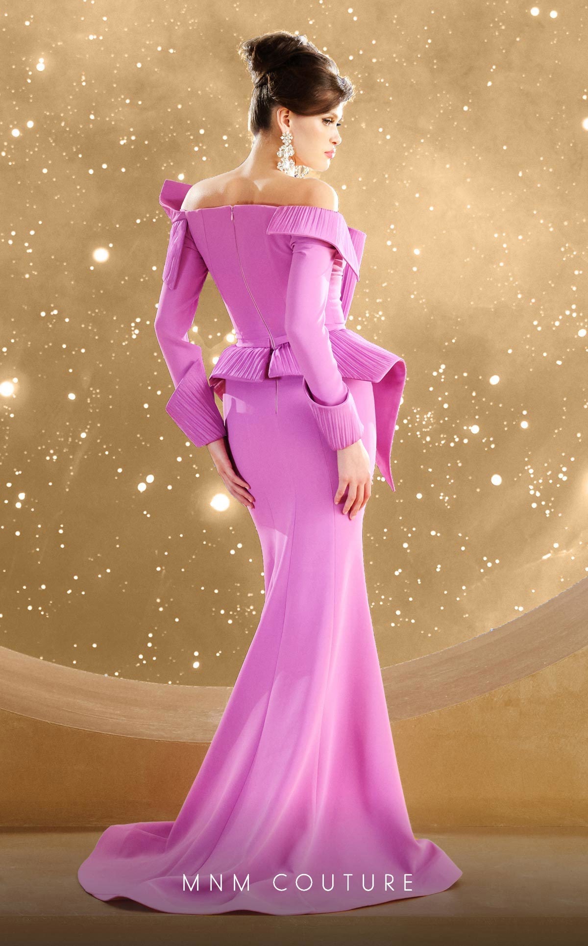 Formal Dresses Long Mermaid Formal Peplum Evening Dress Pink