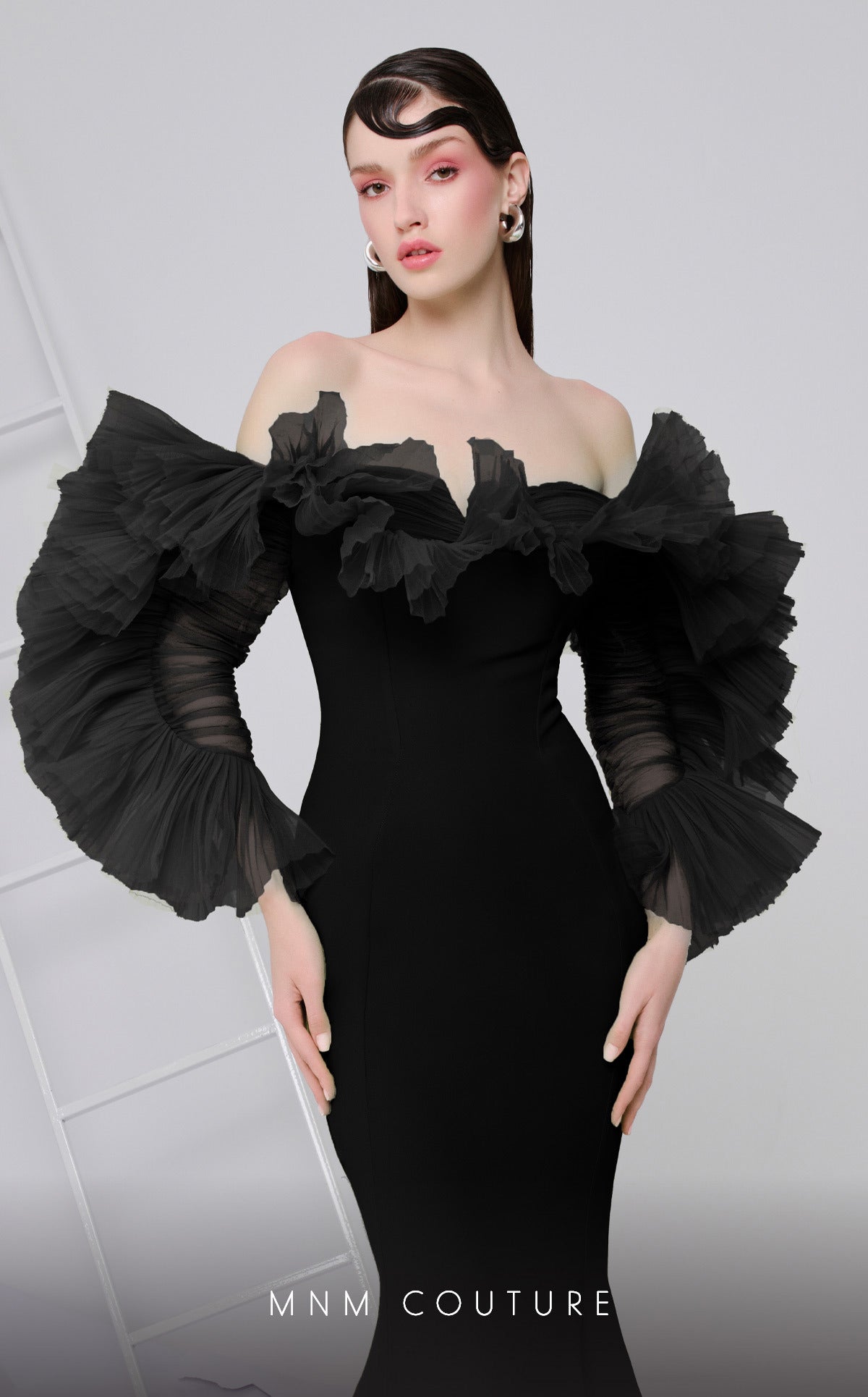 Formal Dresses Long Ruffle Mermaid Evening Formal Dress Black