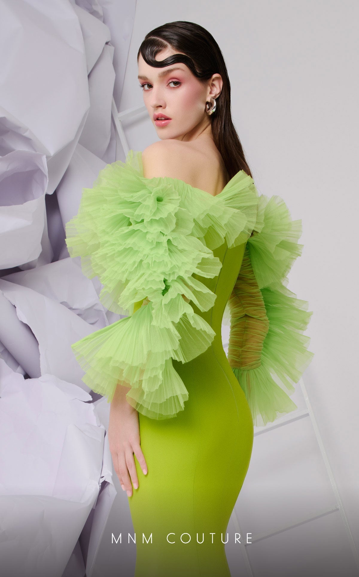 Formal Dresses Long Ruffle Mermaid Evening Formal Dress Olive