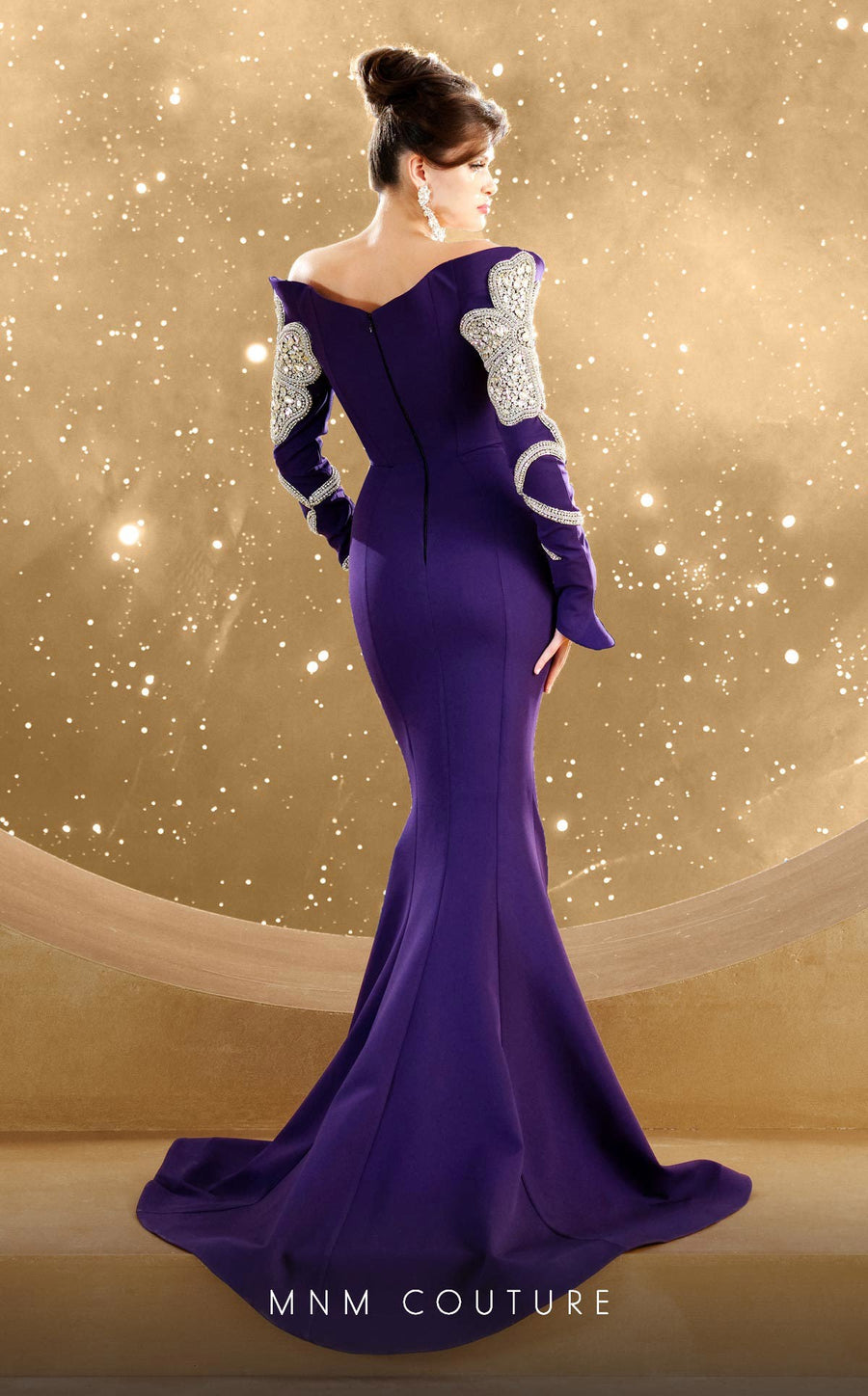 Formal Dresses Mermaid Long Formal Beaded Evening Dress Purple