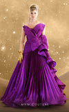 Formal Dresses A Line Pleated Formal Ruffle Evening Dress Purple