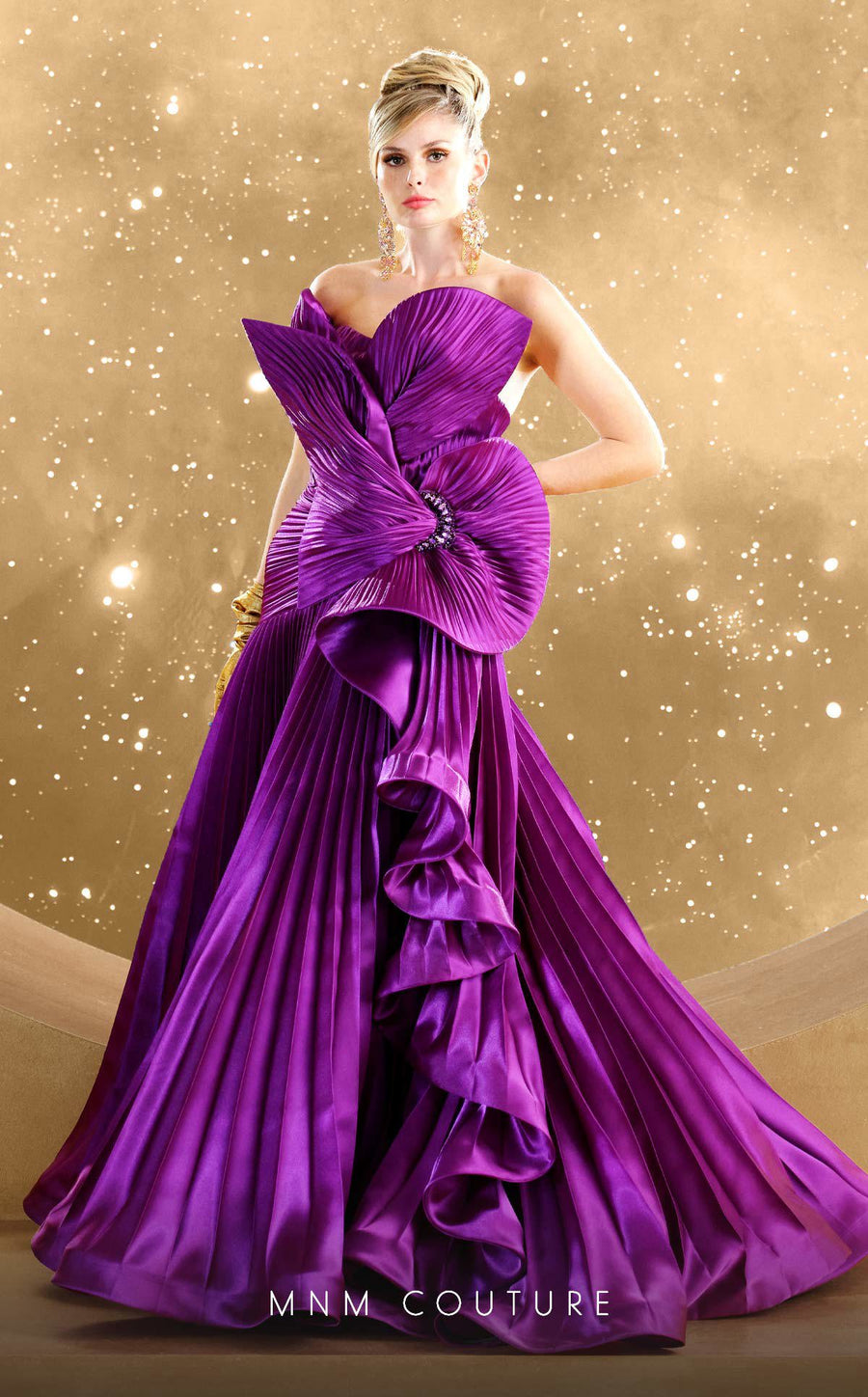 Formal Dresses A Line Pleated Formal Ruffle Evening Dress Purple