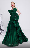 Formal Dresses A Line Pleated Formal Ruffle Evening Dress Emerald Green