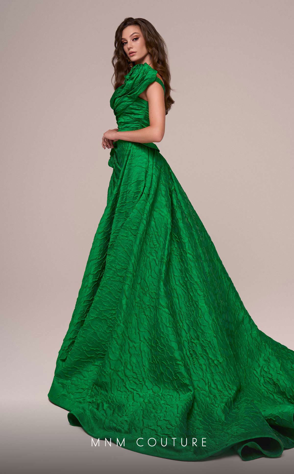 Formal Dresses Long Formal Rosette Overskirt Evening Dress Green