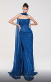 Formal Dresses Pleated Long Formal Fitted Evening Porm Dress Indigo