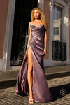 Prom Dresses Long Prom Fitted Slit Dress English Violet