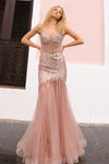 Prom Dresses Glittered Long Trumpet Prom Gown Mocha Gold