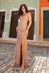 Prom Dresses Long Sequin Formal Prom Dress Mocha Gold