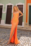 Prom Dresses Long Sequin Formal Prom Dress Neon Orange