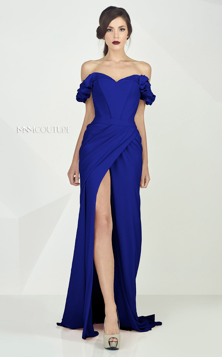 Formal Dresses Fitted Long Formal Ruffled Evening Prom Dress Royal