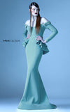 Formal Dresses Long Beaded Mermaid Layered Ruffle Formal Dress  Green