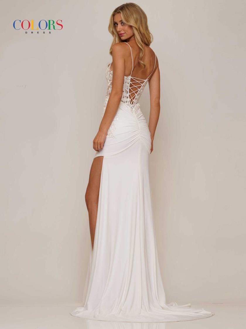 Prom Dresses Long Spaghetti Strap Fitted Prom Dress Off White
