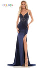 Prom Dresses Long Spaghetti Strap Fitted Prom Dress Navy