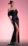 Formal Dresses Pleated Long Formal Beaded Sequin Prom Dress Black