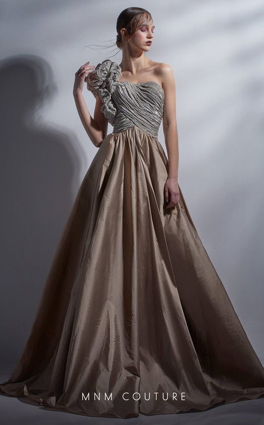 Formal Dresses Formal Long Metallic Ball Gown Prom Dress Gold/Silver
