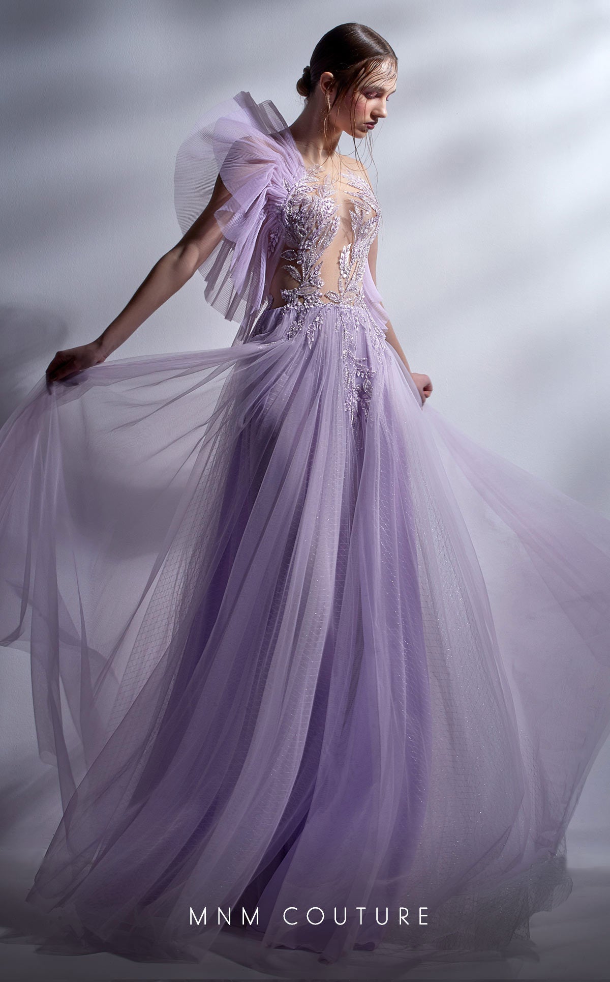 Prom Dresses Long Beaded Applique Formal A Line Prom Dress Lilac
