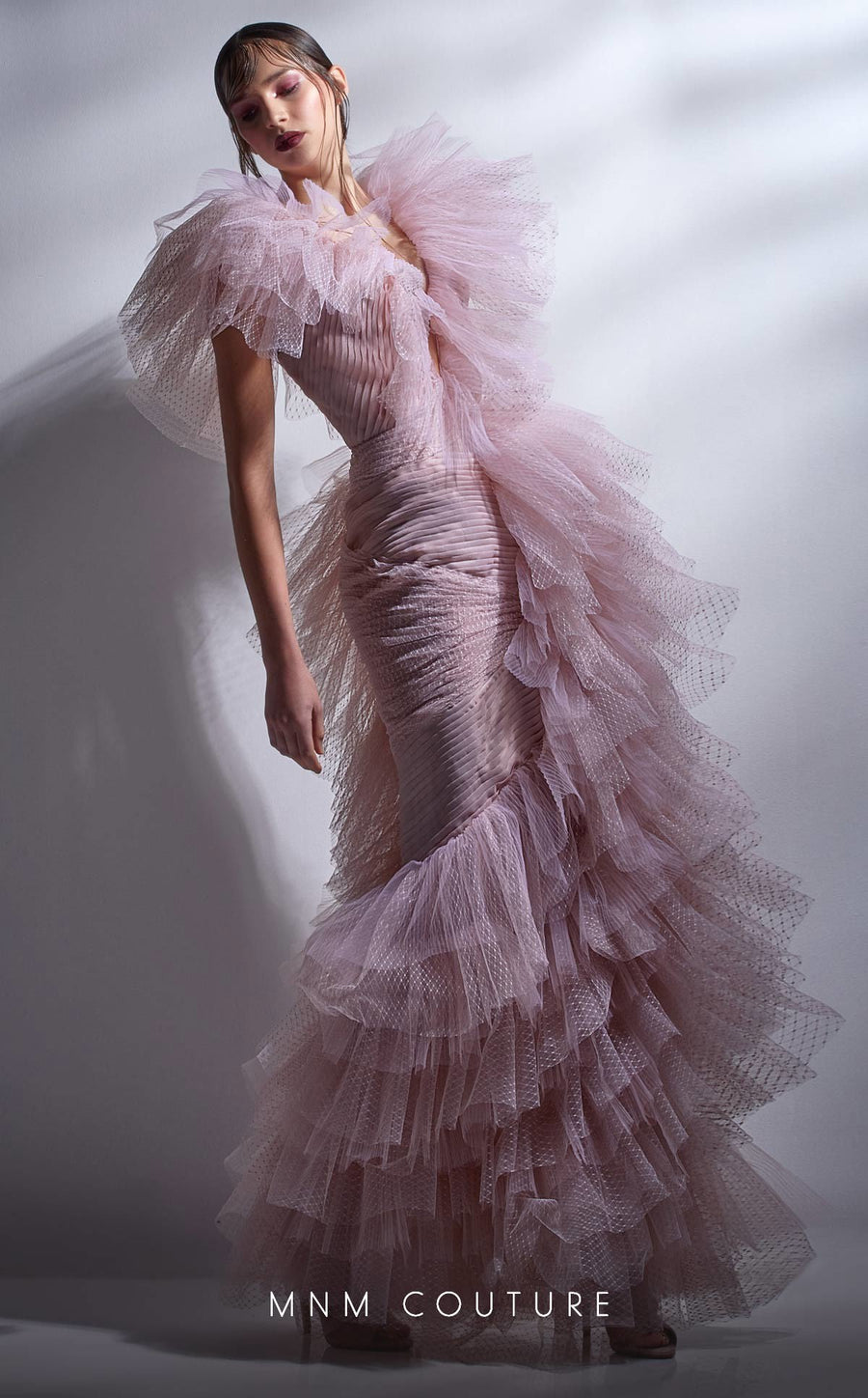 Formal Dresses Long Mermaid Ruffle Formal Evening Dress Pink