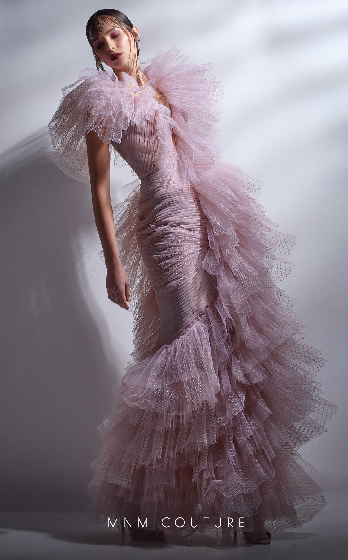 Formal Dresses Long Mermaid Ruffle Formal Evening Dress Pink