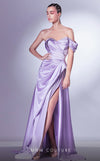 Prom Dresses Pleated Long Formal Slit Evening Prom Dress Purple