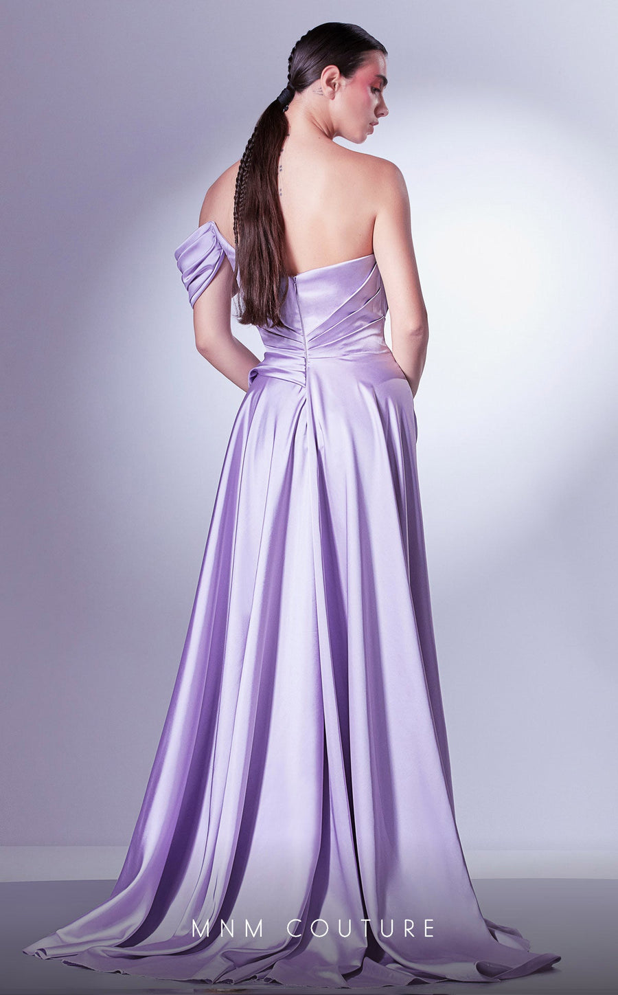 Prom Dresses Pleated Long Formal Slit Evening Prom Dress Purple