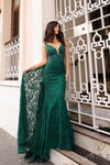 Prom Dresses Formal Prom Long Mermaid Detachable Train Dress Forest Green