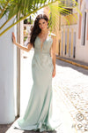 Prom Dresses Formal Fitted Prom Long Dress Sage Green