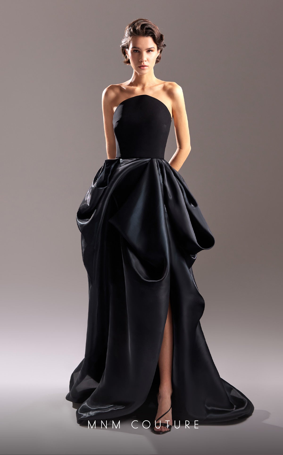 Prom Dresses Long Formal Fitted Slit Prom Dress Black
