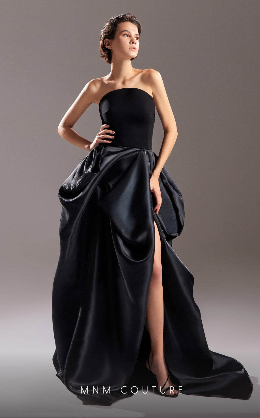 Prom Dresses Long Formal Fitted Slit Prom Dress Black