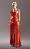 Formal Dresses Long A Line Pleated Formal Dress Orange