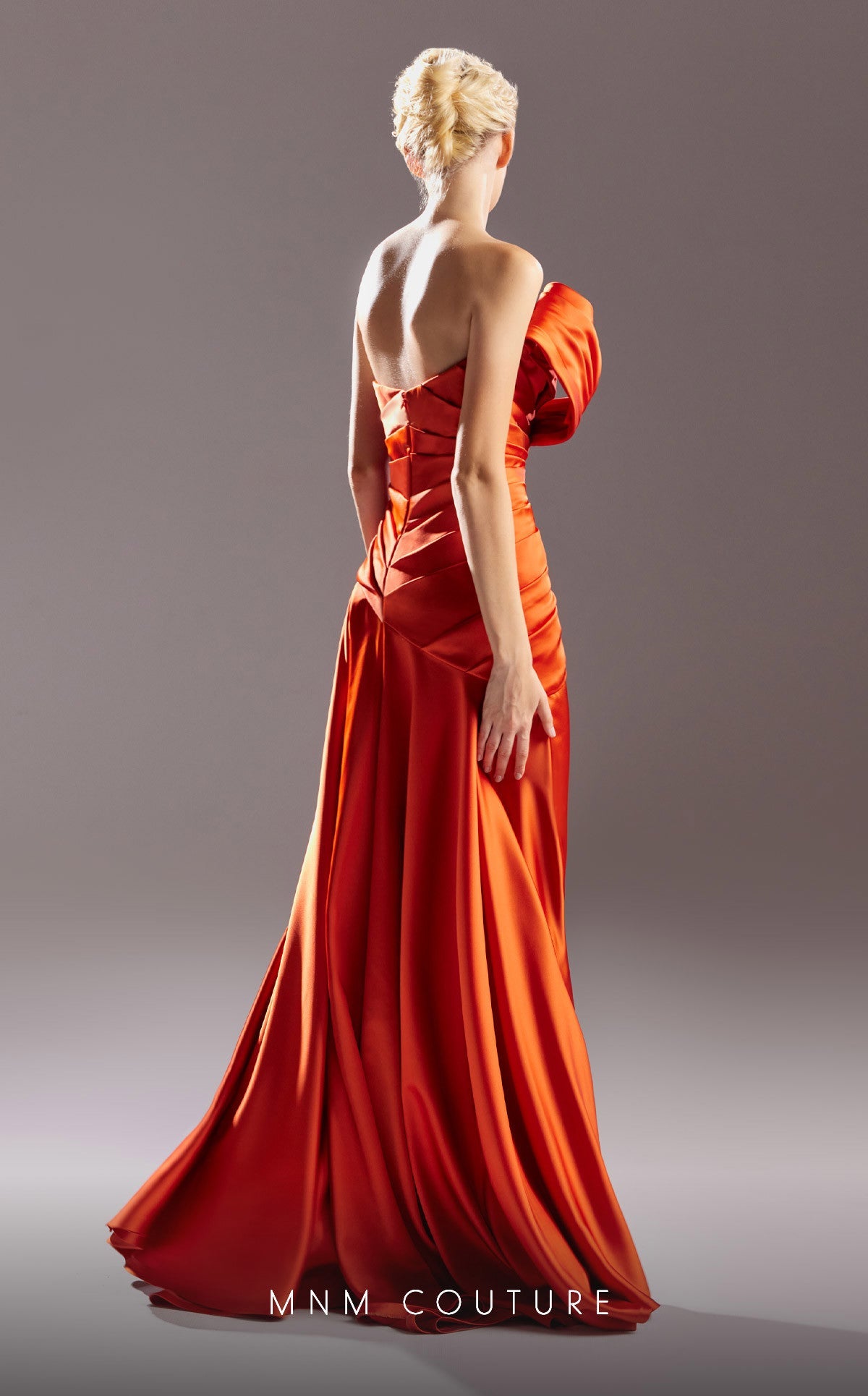 Formal Dresses Long A Line Pleated Formal Dress Orange