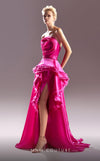 Formal Dresses High Low A Line Formal Ruffle Evening Dress Fuchsia