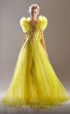 Formal Dresses Beaded A Line Ruffle Formal Dress Lime