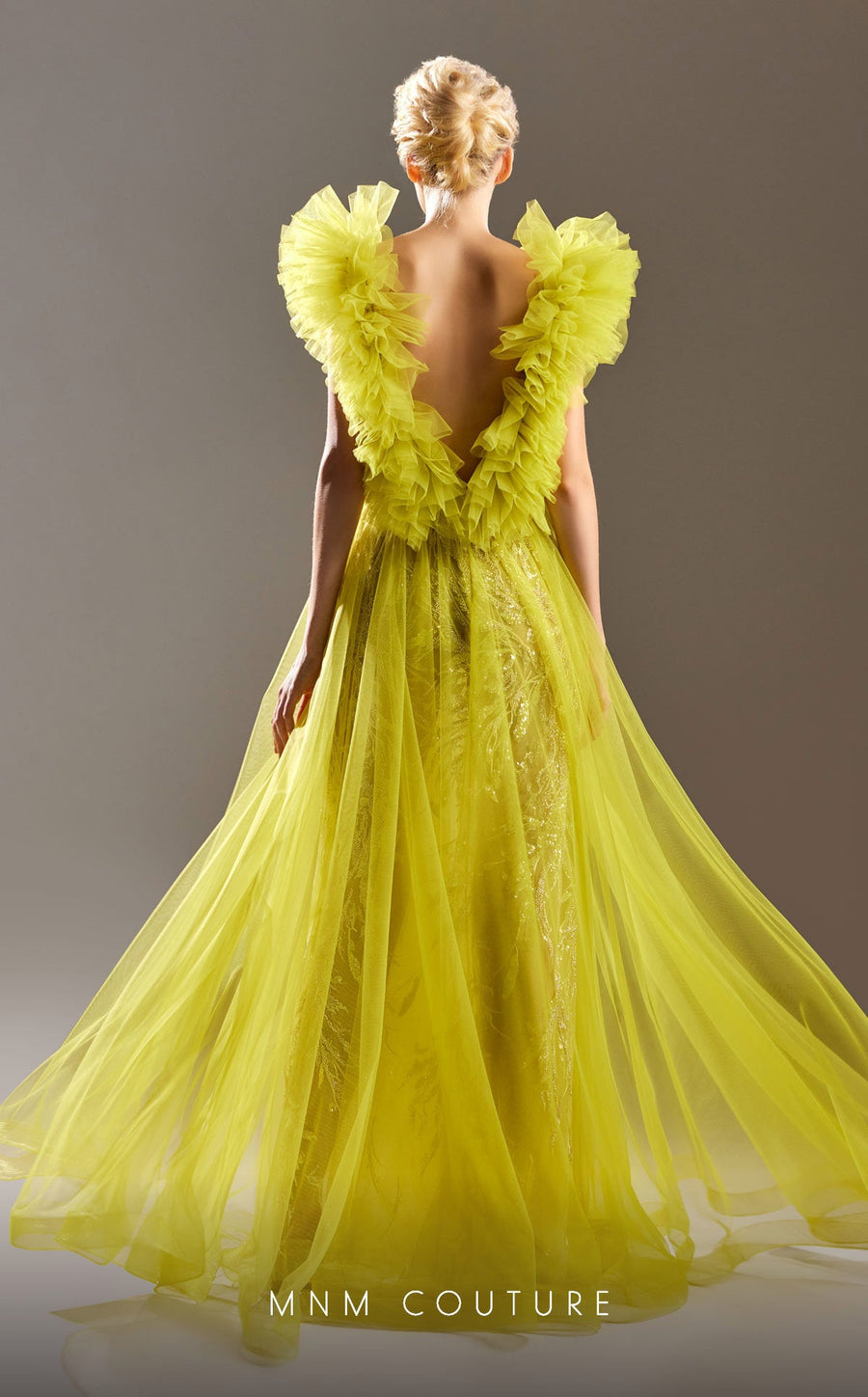Formal Dresses Beaded A Line Ruffle Formal Dress Lime