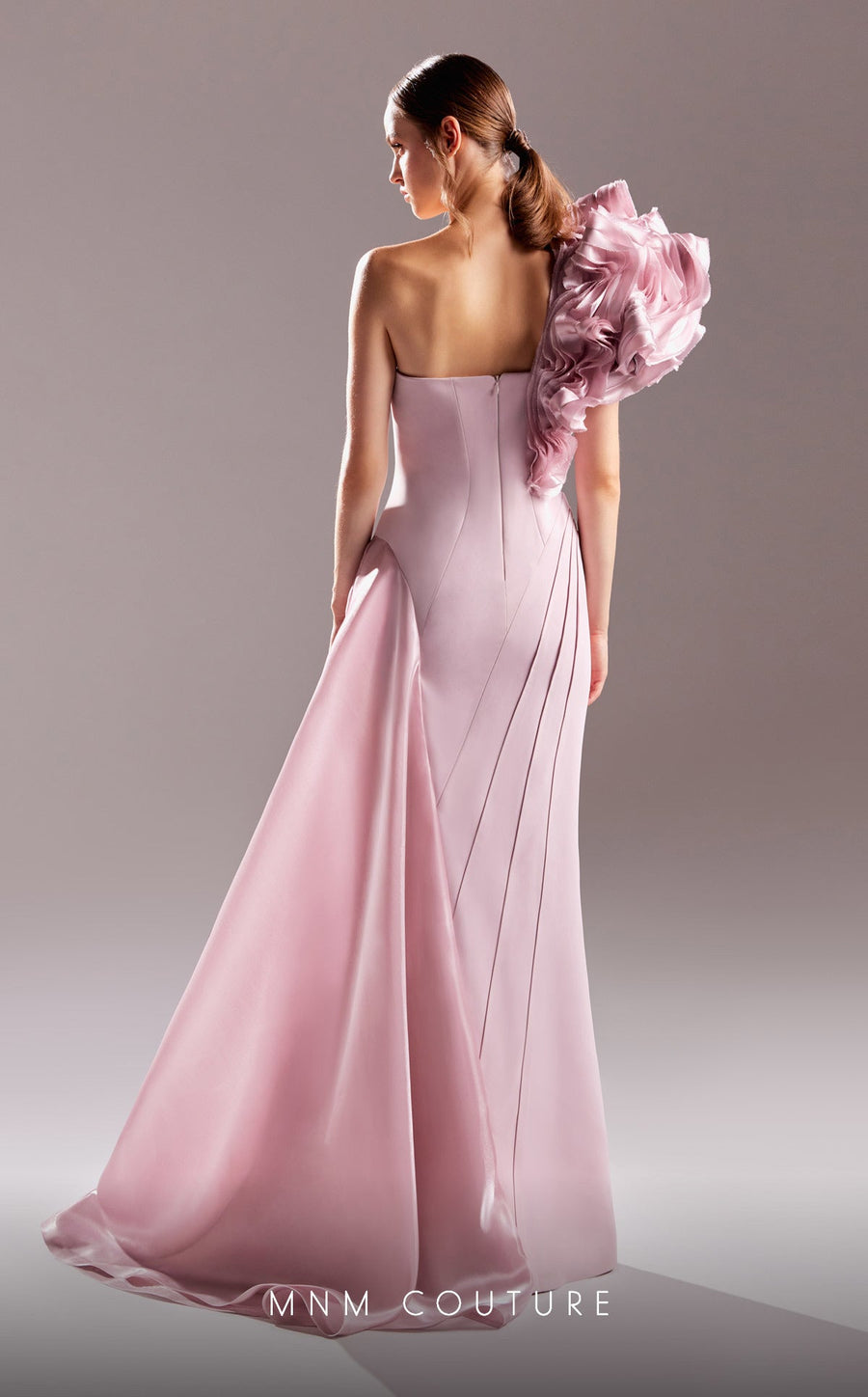 Formal Dresses A Line Long Ruffle Formal Dress Pink