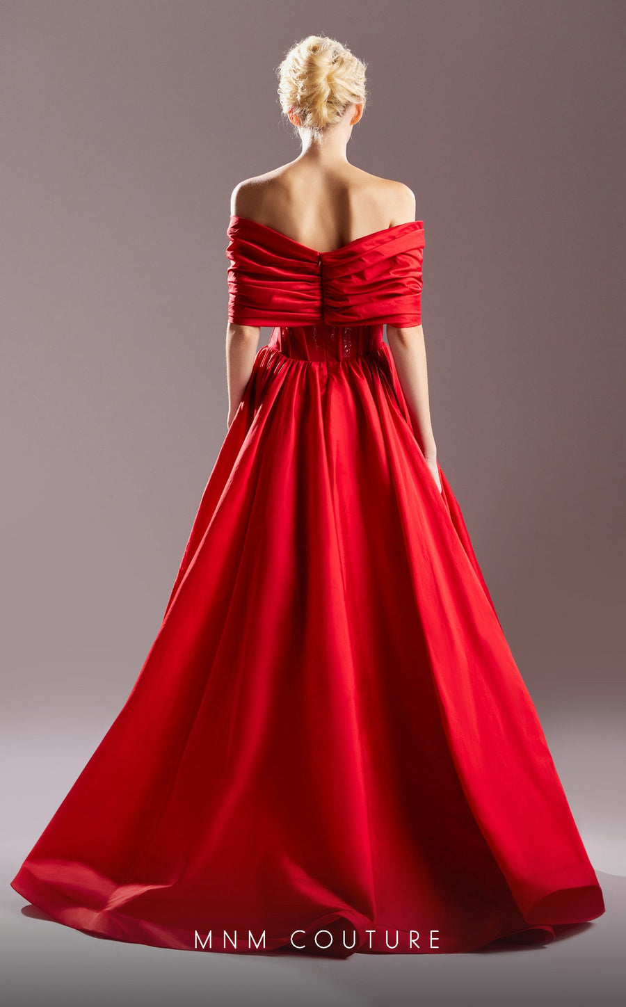 Prom Dresses A Line Long Ruched Slit Formal Prom Dress Red